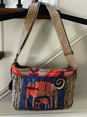 LAUREL BURCH Mama Cat and Baby Cat Shoulder Bag